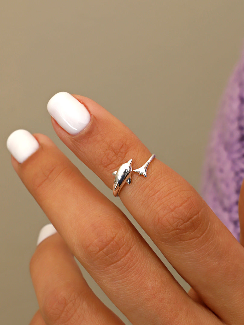 Anillo Midi Plata Dolphin