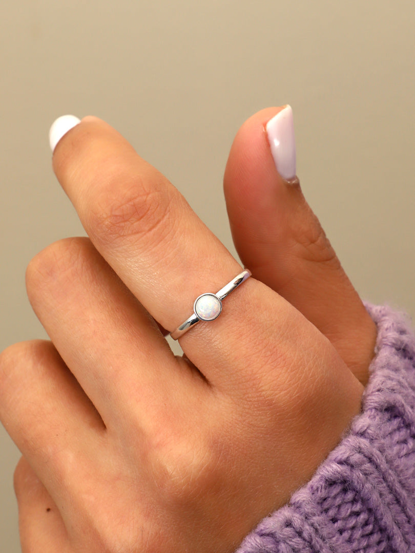 Anillo Plata Snow | Ópalo