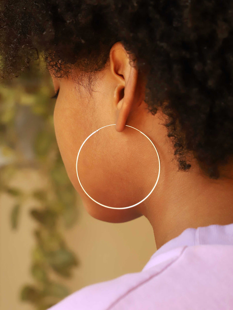Argollas Plata Lisas 60 mm.