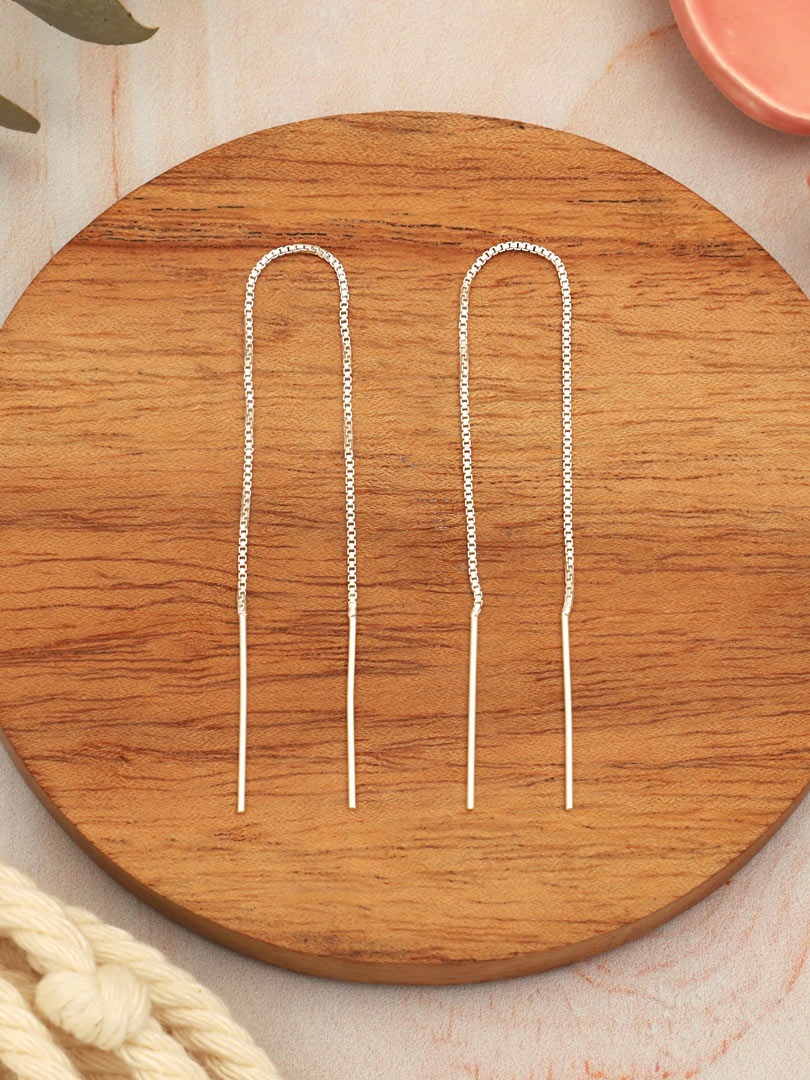 Silver Chain Hoops
