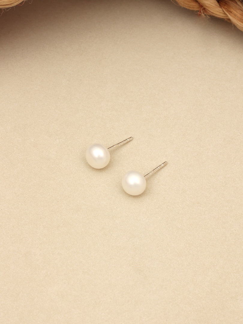 Aros Plata Perlita 7mm. | Perla