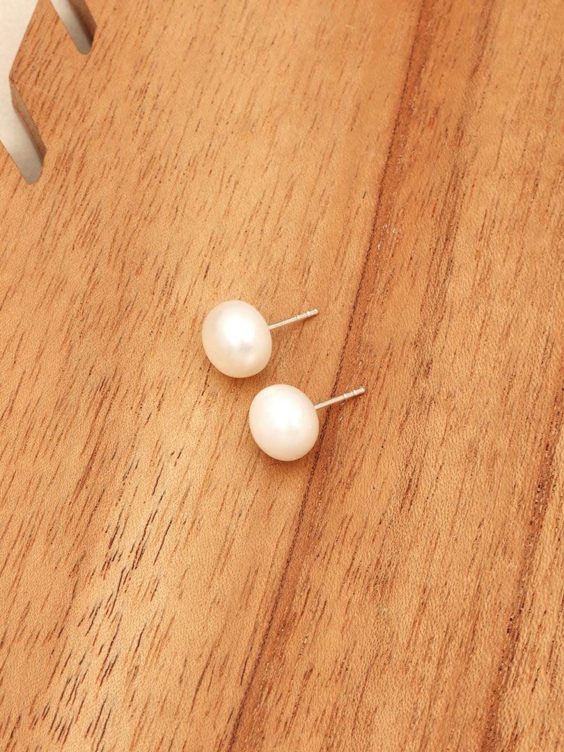 Aros Plata Perlita 10mm. | Perla
