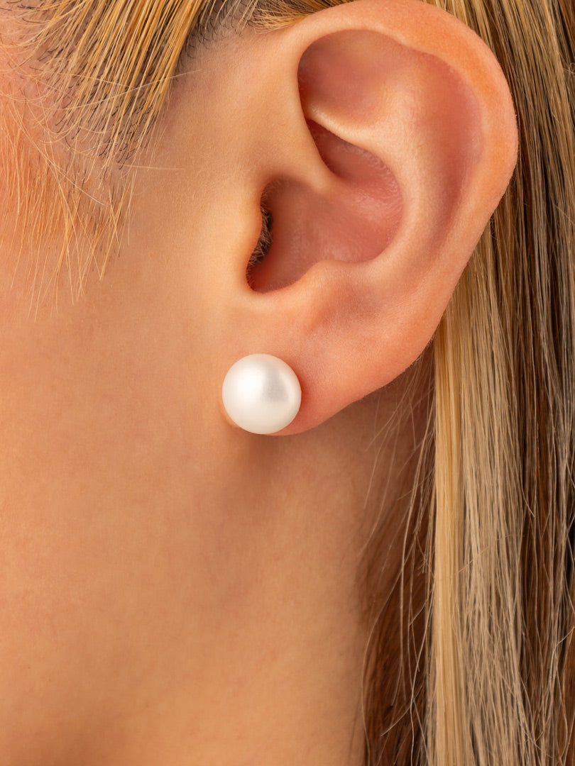 Aros Plata Perlita 10mm. | Perla