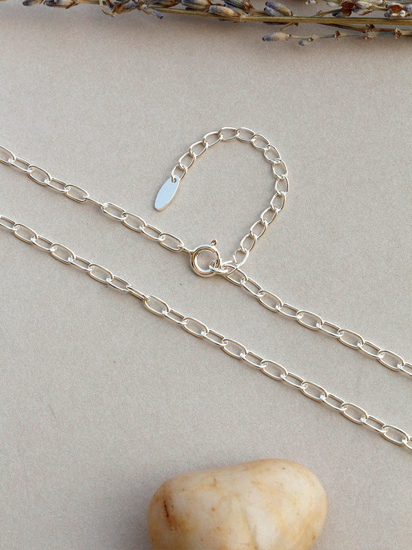 Cadena Plata Eslabón | 50 + 5 cm.