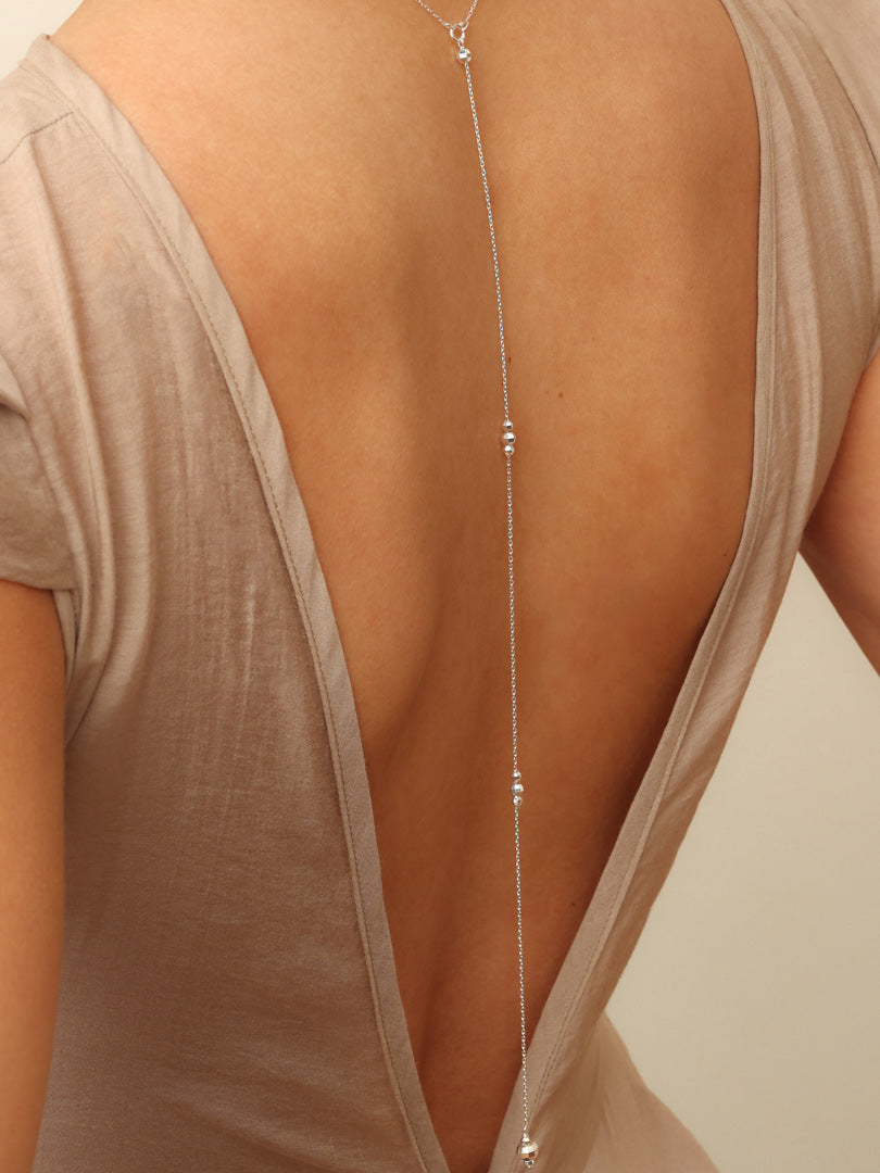 Silver back chain Lucy | 30cm.