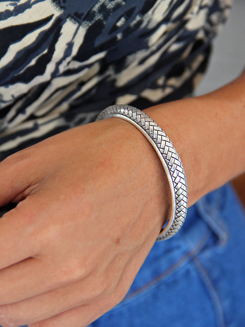 Pulsera Plata Tejida