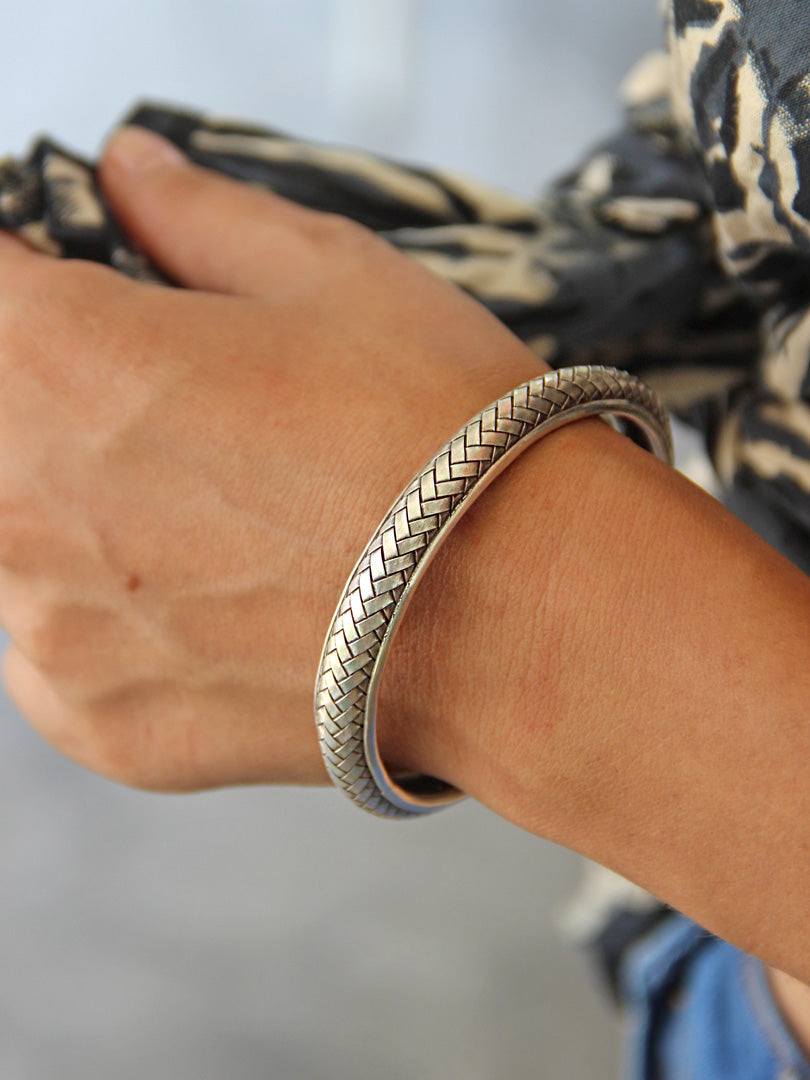 Pulsera Plata Tejida