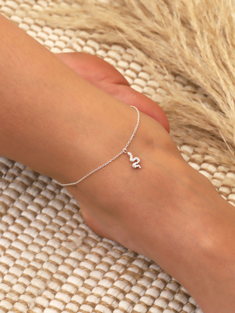 Tobillera Plata Snake | Circonita