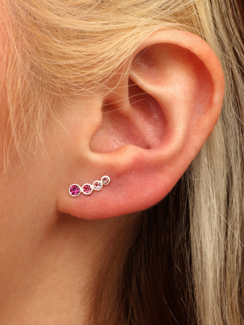 Aros Plata Trepador Pink | Circonita