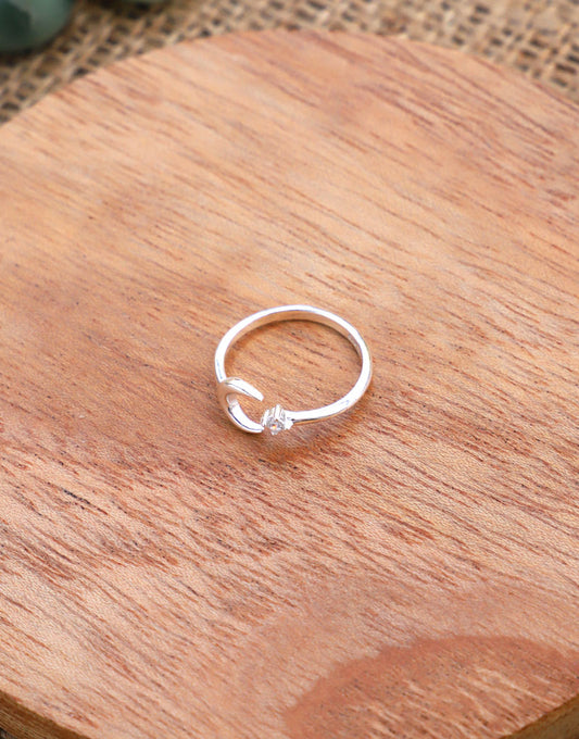 Anillo Midi Plata Luna | Circonita