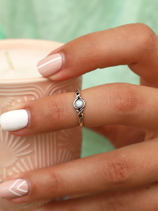 Anillo Midi Plata Nieve | Ópalo