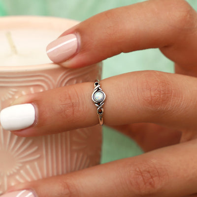 Anillo Midi Plata Nieve | Ópalo
