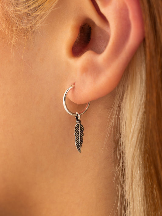 Argollas Plata Pluma 12 mm.