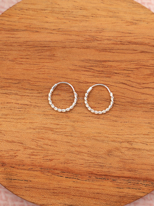 Argollas Plata Flo 12 mm.