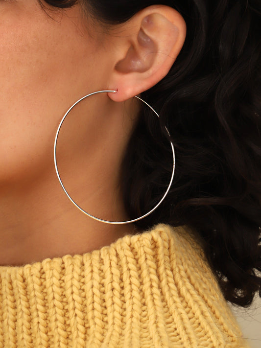 Argollas Plata Lisas 70 mm.