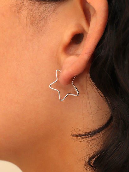 Argollas Plata Astro 17 mm.