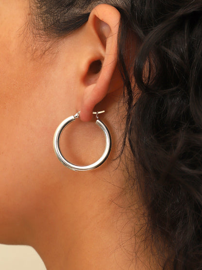 Argollas Plata Única 30 mm.