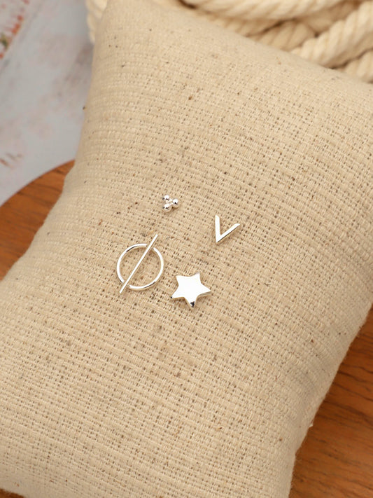 Set Aros Plata Venecia