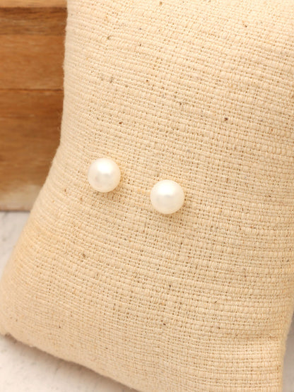 Aros Plata Perlita 7mm. | Perla