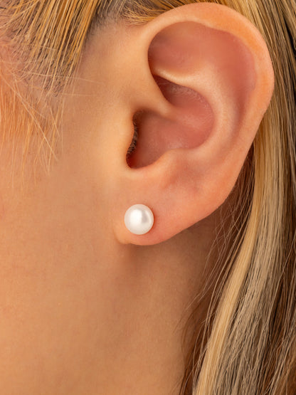 Aros Plata Perlita 7mm. | Perla
