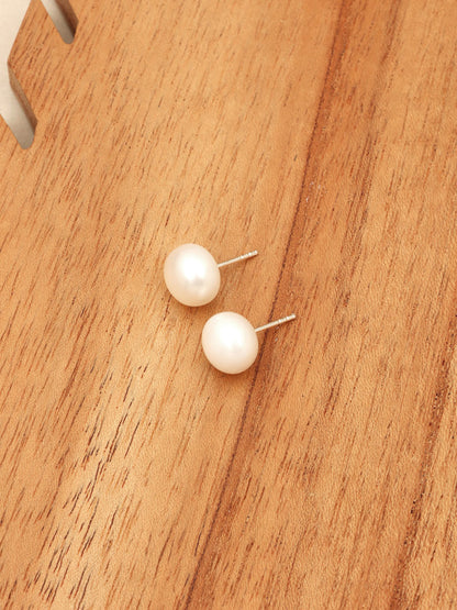 Aros Plata Perlita 10mm. | Perla