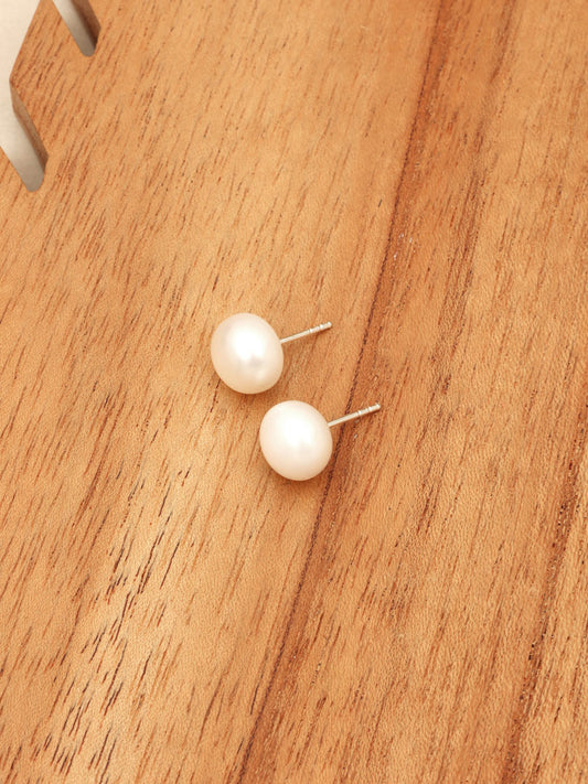 Aros Plata Perlita 10mm. | Perla