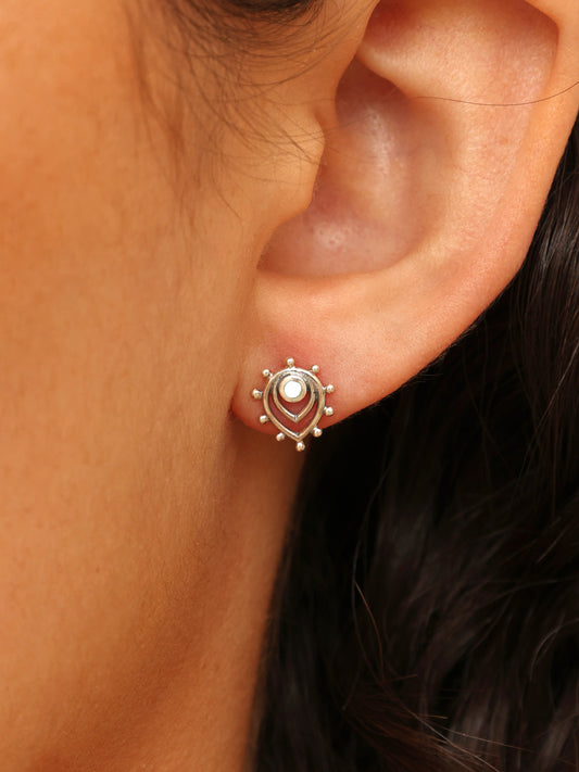 Aros Plata Rania | Madre Perla