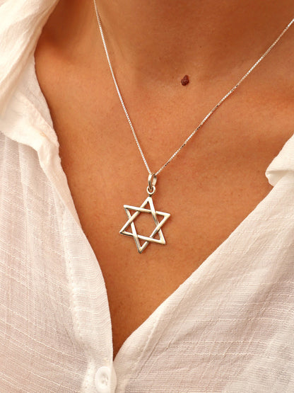 Collar Plata Estrella de David
