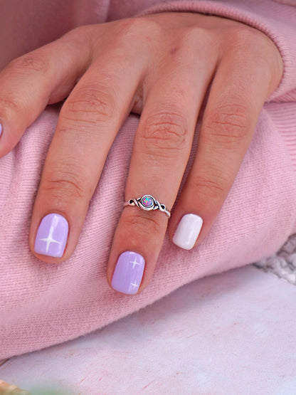 Anillo Midi Plata Lavanda | Ópalo