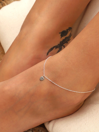 Tobillera Plata Hojita