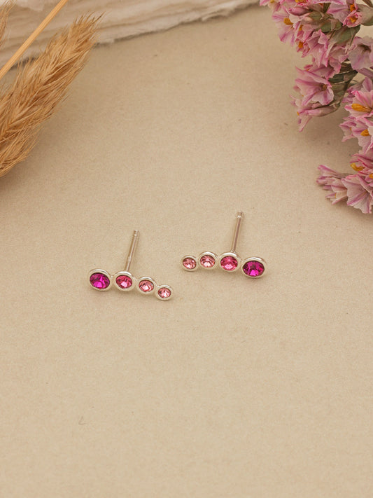 Aros Plata Trepador Pink | Circonita
